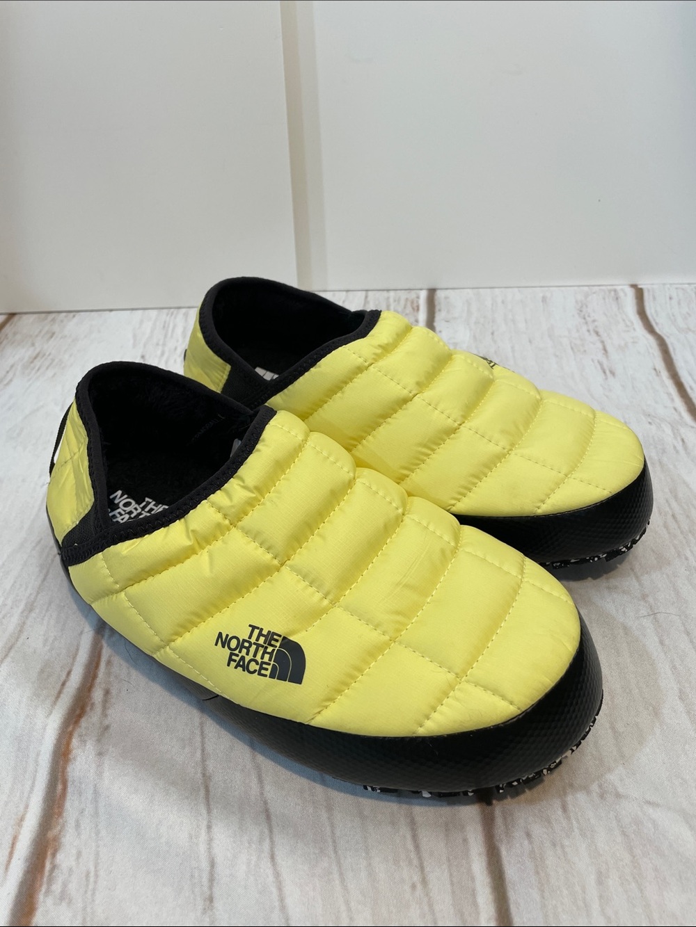 The North Face Women's 6 Yellow ThermoBall Traction Mule Slippers